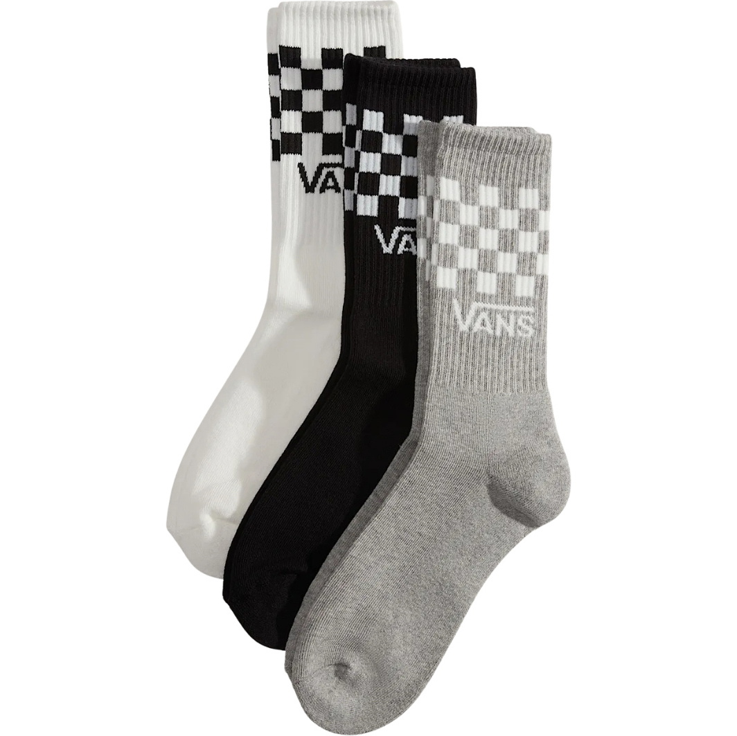 2026 Vans Classic Check Socks (3 Pairs) VN000QBUY - Black / White